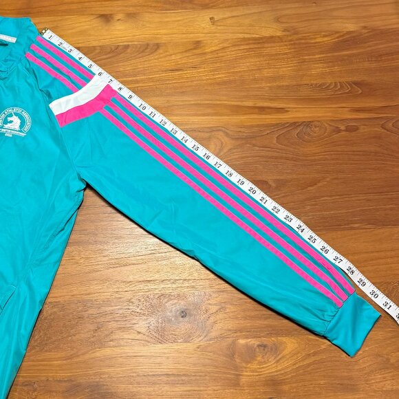 Adidas 2016 Boston Marathon Jacket Women,  Teal and Pink, Medium - Picture 11 of 11